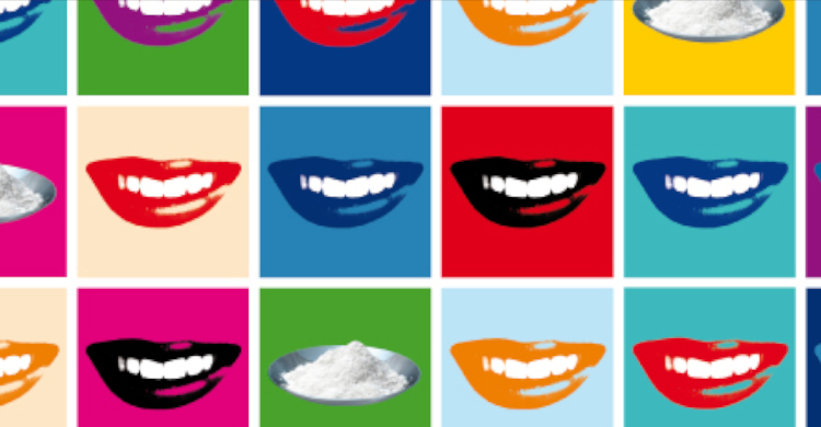 Illustration of two lines of mouths in different colors