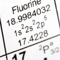  Chemical table of elements focusing on fluorine