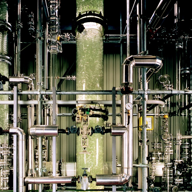 DURAN® borosilicate glass tubing used in industrial chemical plants