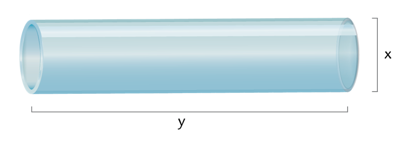 Illustration de la géométrie précise du tube en verre technique SCHOTT DUROBAX®