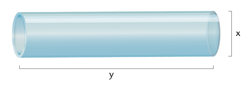 Illustration of the precise geometry of SCHOTT DUROBAX® technical glass tubing