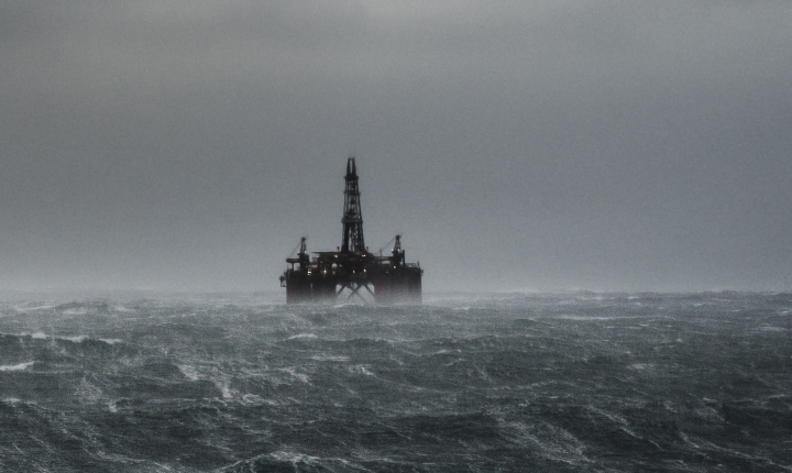 Oil platform at sea