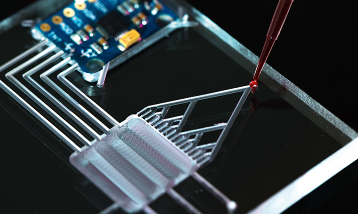 Lab-on-a-chip system using micro-fluidics
