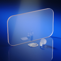 Range of Sapphire infrared glasses by SCHOTT on a blue background