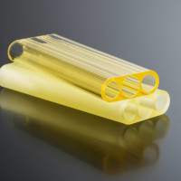 Two yellow glass filters for laser equipment