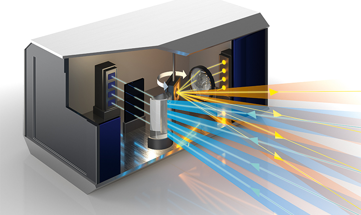 Diagram of a LiDAR system featuring MEMS mirrors with a window made using SCHOTT MEMpax® glass