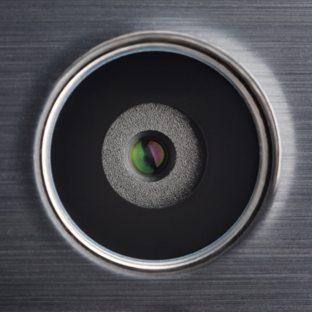 Close up of the aperture of a digital smartphone camera
