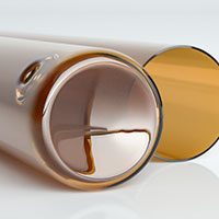 Two SCHOTT FIOLAX® amber glass tubes