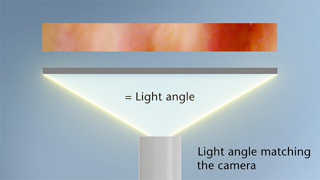 Querschnitt eines SCHOTT® SingleEZ Lichtleiters mit Darstellung des Abstrahlwinkels