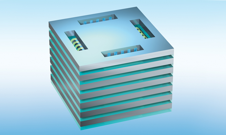 Diagram of a blue Solid Oxide Fuel Cell (SOFC)