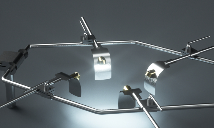 Four Solidur® LEDs integrated into a medical wound retractor