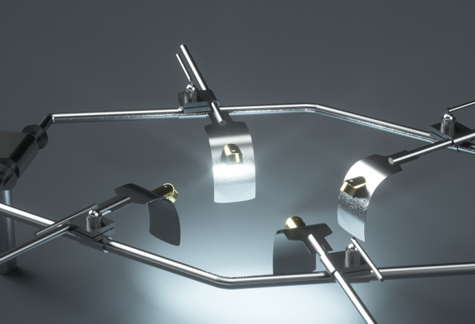 Four Solidur® LEDs integrated into a medical wound retractor