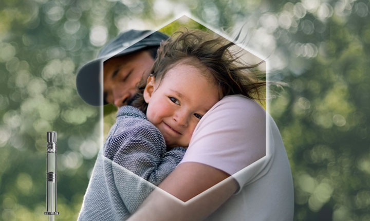 Man hugging small child