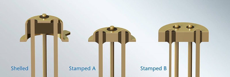 Illustration of the three types of transistor outline (TO) headers