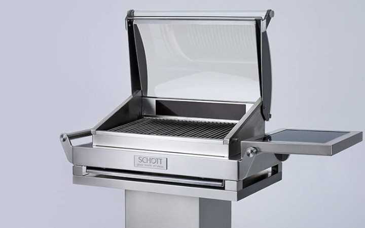 Chromgrill mit transparentem NEXTREMA® Glaskeramikdeckel