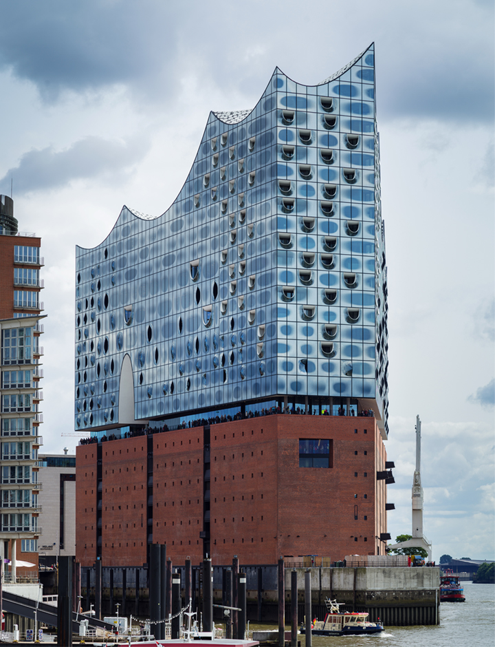 Exterior of the Elbphilharmonie Concert Hall in Hamburg, Germany
