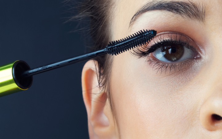 Mascara being applied to a female eye