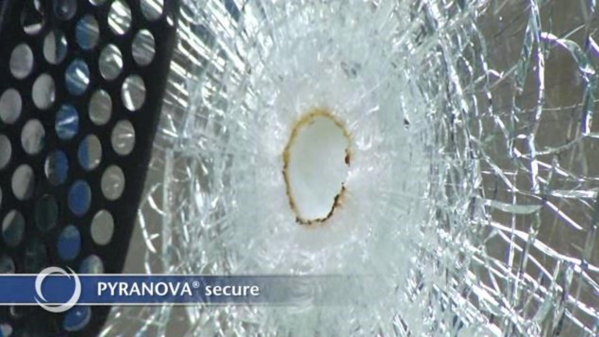 Video showing what happens when PYRANOVA® secure comes under attack from heat, fire and bullets