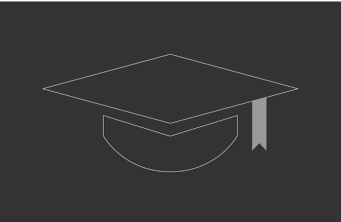 Outline of a teacher's mortar board hat 