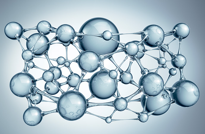 Illustration of a glass molecule