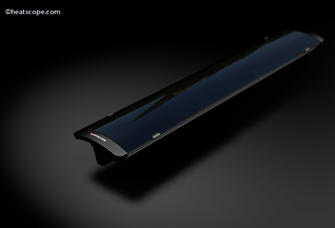Heatscopre PURE infrared heater with curved NEXTREMA® glass-ceramic
